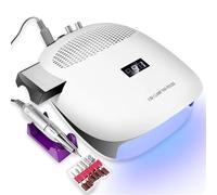 Aspirateur ongle, Perceuse à manucure pratique, lampe UV LED, aspirateur 3 en 1 avec détection infrarouge, filtre réutilisable, meuleuse 35000 tr/min