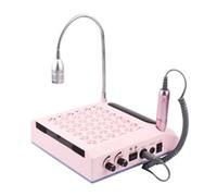 Aspirateur Ongle, Perceuse à ongles professionnelle 4 en 1, haute puissance 80W, collecteur d'aspiration de poussière, sèche-ongles, lampe à polymérisation, lumière for Salon de manucure(Pink)