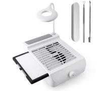 Aspirateur Ongle Professionnelle, Aspirateur Poussiere Ongle Manucure, Aspirateur de Table Ongle, Aspiration Réglable, Blanc-CJXC003