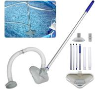 Aspirateur Piscine, Aspirateur Piscine Hors Sol, Balai Aspirateur Piscine, Pool Vacuum Cleaner, Above-Ground Pool Vacuum Cleaner, with Hose, Suction Head, Telescopic Handle, Inground and Inflatable