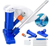 Aspirateur Piscine, Aspirateur Piscine Portable avec Perche Télescopique pour Nettoyage des Piscines - Bleu