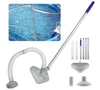Aspirateur Piscine, Balai aspirateur Piscine, Aspirateur Piscine Hors Sol, avec Tuyau, Tête d'aspiration et Manche Télescopique de 144 cm, Creusées et Gonflables
