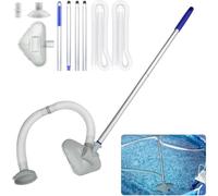 Aspirateur Piscine, Tuyau et Manche Télescopique 144 cm, Balai aspirateur Piscine, Aspirateur Piscine Hors Sol avec Tête d’Aspiration, pour Le Nettoyage des Piscines, Étangs, Fontaines