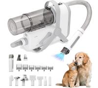 Aspirateur Poil de Chien Chat, Pulseur pour Chiens Silencieuse Aspirateur Chien Toilettage avec 10 Outils de Toilettage 2.0L Récipient