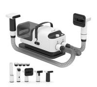 Aspirateur poil de chien et séchoir 5-en-1 - PawHut - 12kPat, silencieuse 50dB avec température réglable et réservoir 1,8L - blanc