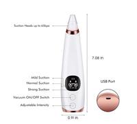 Aspirateur Point Noir Extracteur de Comédons Professionnel, 6 Sondes et 3 Modes d'extraction des Points Noirs pour l'élimination,de Pores Soin Visage Femme Blackhead Removal