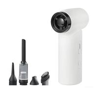 Aspirateur portable multifonction avec ventilateur et gonfleur - Parfait pour les activités de plein air et un rangement facile (blanc)