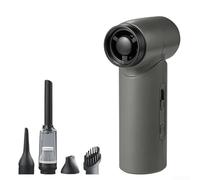 Aspirateur portable multifonction avec ventilateur et gonfleur - Parfait pour les activités de plein air et un rangement facile (gris)