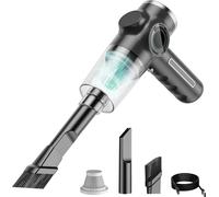 Aspirateur portable pour la maison et la voiture avec embout plat et brosse Affichage de la batterie Écran Dightal Mini aspirateur sans fil rechargeable avec filtre réutilisable pour canapé Claviers V