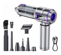 Aspirateur portatif à vidange en un clic sans balai - Interface Type-C, argent et violet