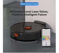 Aspirateur Robot 3 en 1 avec statioa, Nettoyage intelligent, navigation LiDAR, durée de vie 120 min, noir