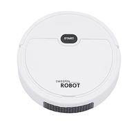 Aspirateur robot avec fonction d'essuyage, station d'aspiration pour la journée des enfants, sols en pierre, carreaux de céramique, plafonds souples, blanc