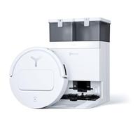 ECOVACS T50 Omni Aspirateur Robot avec Station, Puissance 15000Pa, Brosse latérale et serpillière Extensibles, ZeroTangle 2.0, AIVI 3D 2.0, Lavage à l'eau Chaude 75℃, Ultra-Mince 81 mm, Blanc