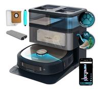 Cecotec Robot Aspirateur et Laveur de Sols avec IA, Base Autovidage et Technologie Laser Conga Z100. 20000Pa, Serpillière Bimatière XXL, Autovidage Poussière, Eau et Nettoyage de Serpilleres, App