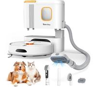 Aspirateur robot laveur sans fil poil d animaux, Aspirateur lave de sol 5000mAH/240Min, 6000PA, application et commande vocale