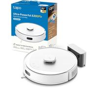 Tapo Aspirateur Robot Laveur 2 en 1 RV30Max White, Silencieux et fin, Ultra puissante de 5300Pa, Navigation LiDAR, Auto-Charge Autonomie 150min, Tapis et Poils d'animaux, Commande vocale