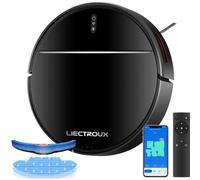 Aspirateur robot LIECTROUX M7S Pro 2-en-1 aspiration 3000 Pa 4400 mAh brosse + serpillères navigation cartographique application WiFi 2,4 GHz Noir