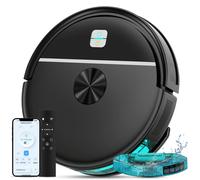 Aspirateur robot OMESER 8000Pa avec fonction serpillière, contrôle intelligent par application WiFi, auto-recharge, pour poils d'animaux et sols durs, compatible Tuya