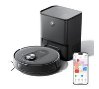 Aspirateur robot Proscenic Q8 Max avec serpillière et station de vidage automatique, aspiration 5000 Pa, cartographie de la maison par navigation LiDAR, autonomie 200 min, auto-rechargement, nettoyage