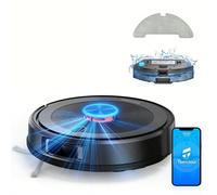 Aspirateur robot Teendow D10S Plus - Puissance d'aspiration 5000 Pa, batterie 3200 mAh, autonomie 180 minutes, silencieux 70 dB - Noir