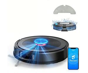 Aspirateur robot Teendow D10S Plus - Puissance d'aspiration 5000 Pa, batterie 3200 mAh, autonomie 180 minutes, silencieux 70 dB - Noir