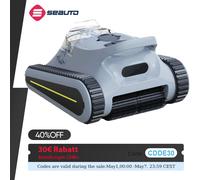 Aspirateur robotique de piscine Seauto Crab Pro, aspiration puissante de 4 000 Pa, escalade murale, adapté aux murs et sols de 2200 pieds carrés 2026 New Crab Pro