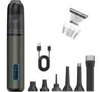 Aspirateur sans fil 20 000 Pa avec batterie rechargeable de 6000 mAh pour poils d'animaux dans les voitures et les espaces de vie (vert VC22)