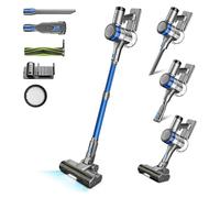 Aspirateur sans Fil, 400W 45KPa Aspirateur Balai sans Fil Puissant, 55Min Autonomie, Brosse Anti-emmêlement, Batterie Amovible, Aspirateur sans Sac avec Écran LED pour Tapis Poils d'animaux Sol Dur