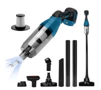 Aspirateur sans fil compatible avec Makita 18 V (sans piles), aspirateur à main portable 26000 Pa avec suceur plat, brosse à coussins, brosse de sol, bac à poussière, pour la maison et la voiture