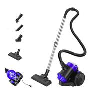 Aspirateur sans sac - 1000 W - Puissance d'aspiration puissante - Câble long - Suceur plat - 1000 W - Pour tapis, carrelage, aspirateur puissant avec câble de 4 m, câble automatique, 1,5 l