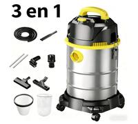 Aspirateur sans sac 3000W - 40L - Aspiration/Humidification/Sec - Aspiration 23 kPa - inoxydable - Silencieux - Aspirateur