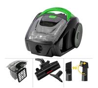 Aspirateur sans sac 900 Watt Vert - Brosse ronde sol à meuble Multi cyclone