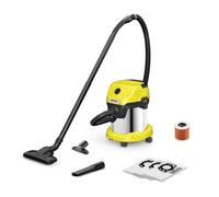 Aspirateur sans sac Kärcher 1.628-150.0 Noir, Acier inoxydable, Jaune