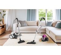 PROFI CARE Aspirateur Traîneau sans Sac 700W Rose PC-BS3134-Rose, Filtration HEPA, Tube Télescopique, Brosse Combinée, Économie d'Énergie, Enroulement Automatique, Idéal pour Tous Types de Surfaces