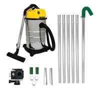 MAXBLAST Aspirateur Industriel 30 L 1400W Moteur Triple Sec & Humide Perche Gouttières 1,2 à 7,2 m Caméra d'Inspection Temps Réel Zoom 4x Grand Angle