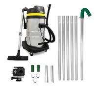 MAXBLAST Aspirateur Industriel 60 L 1400W Moteur Triple Sec & Humide Perche Gouttières 1,2 à 7,2 m Caméra d'Inspection Temps Réel Zoom 4x Grand Angle Embouts en Aluminium [Sac de Transport INCLUS] Ino