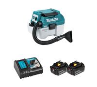 Aspirateur souffleur 18V DVC750LZ + 2 batteries BL1860B 18V 6 Ah + chargeur rapide DC18RC MAKITA