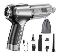 Aspirateur Souffleur à Main sans Fil 3 en 1,Mini Aspirateur Portatif pour Voiture,120w 12000pa Aspirateur de Voiture Humide-Sec pour La Maison,pour Voiture,la Voiture,Bureau (Moteur Brushless-Argent)