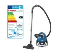 Bestron Aspirateur traîneau ABG450BSE – Sac 1,1 L, HEPA12, manche télescopique 94 cm, Bleu/Noir
