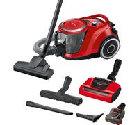Bosch BGS41PET1 ProAnimal Série I 6 - Aspirateur sans Sac, Aspire Les Poils d’Animaux Rapidement et hygiéniquement grâce à la Brosse AirTurbo Plus et la Fonction SelfClean, Couleur Rouge