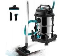 Cecotec Aspirateur pour Solides et Liquides de 30 L Conga Rockstar Wet & Dry Steel Pro. 1600 W, 23 kPa, Système de Drainage, Aspirateur et Souffleur, Structure Métallique, Roues, Rayon d'Action de 5m.