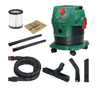 Bosch aspirateur Filaire PAS15-200 (Tubes rallonges (Plastique), Flexible d’Aspiration 2,2 m, poignée-Tuyau coudé, suceurs pour sols et suceurs Droits, Sac en Papier (FSC), Filtre à Cartouche)