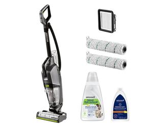 Aspirateur vertical CROSSWAVE 3528N HYDROSTEAM PET Bissell - Noir et argent, sans sac, nettoyage sec et humide