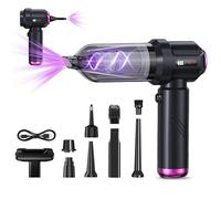 Aspirateur Voiture, 17000 Pa Aspirateur de Table sans Fil, Mini Aspirateur Voiture Rechargeable avec Batterie 6000 mAh, Dépoussiéreur Portable Léger pour la Maison, Voiture, Poils d'animaux, Canapé