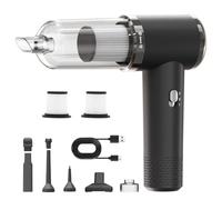 Aspirateur Voiture Puissant sans Fil, 12000Pa Mini Aspirateur a Main pour Auto & Maison, 3 en 1 Petit Aspirateur de Table sans Fil 5200mAh, Recharge USB, Nettoyage Poils Animaux + 2 Filtres Lavables