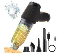Aspirateur Voiture Puissant sans Fil, avec Une VariéTé De Bouchons D'Aspiration Petit Aspirateur sans Sac Fort Pouvoir Nettoyant Aspirateur De Bureau, Convient pour Voiture,MéNage,Black