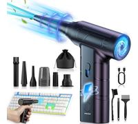 Aspirateur Voiture Souffleur Pc Electrique 3 En 1, 7800Mah, 120.000 Tr/Min 3 Vitesses Bombe Air Sec - Nettoyage Pc Avec Lumière Led, Souffleur Air Comprimé Pour Clavier D'Ordinateur De Voiture
