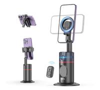 Aspiration Magnétique Support de Téléphone Intelligent Selfie Stick, 360° Support de Téléphone à Suivi de Visage Automatique Pas D'application Nécessaire Intelligent pour iPhone15 14 13, Samsung, etc
