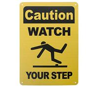 aspire Aluminium Caution Regarder Votre étape de sécurité Panneau d'avertissement pour l'intérieur et l'extérieur, Watch Your Step/1pcs, 7" W x 10" L