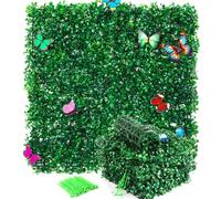 Aspire Distributions Lot de 12 panneaux muraux en fausse herbe de buis - 25,4 x 25,4 cm - Protection UV - Pour intérieur et extérieur